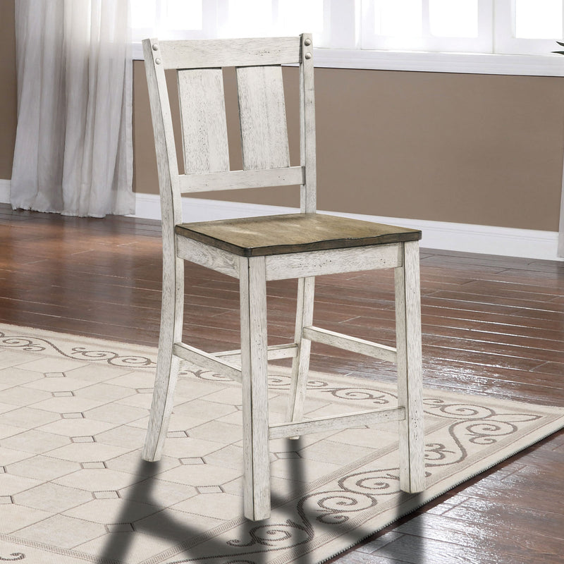 Dakota Antique White/Ash Brown 5 Pc. Round Counter Height Table Set