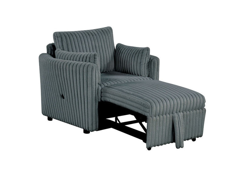 Denholme Dark Gray Chair w/ Pull Out