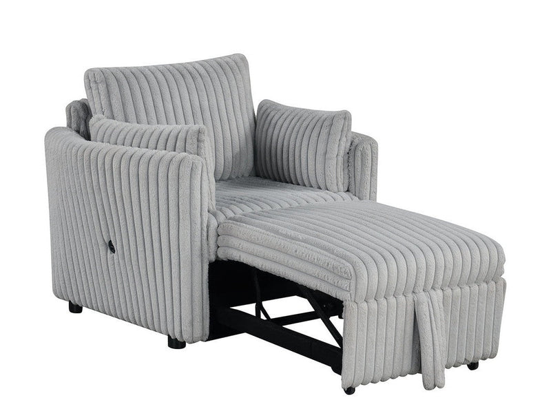 Denholme Gray Chair w/ Pull Out