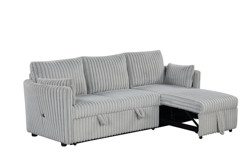 Denholme Gray Sectional w/ Pull Out