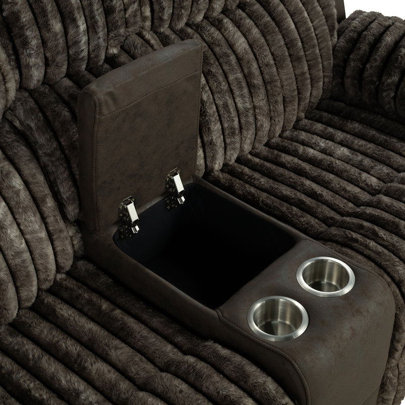 Dionysus Brown Manual Reclining Loveseat w/ Console