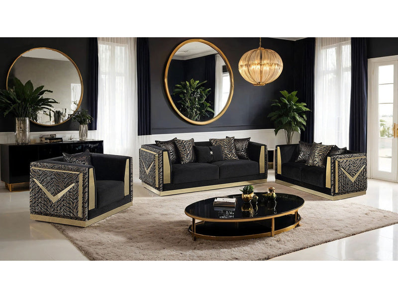 Doriphei Black Velvet/Gold Chair