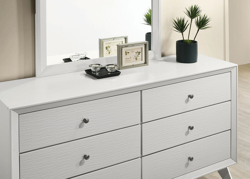 Dortmund White 5 Pc. Queen Bedroom Set w/ 2NS