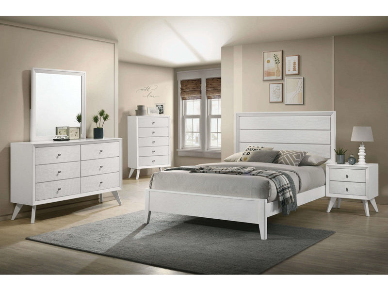 Dortmund White 5 Pc. Queen Bedroom Set w/ Chest