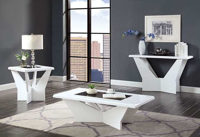Dubendorf White End Table