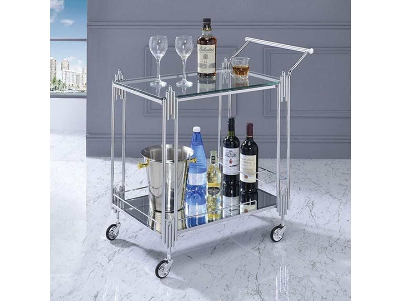 Ebba Chrome Metal Serving Cart