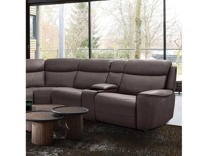 Edmondus Dark Gray Leatherette Power Sectional