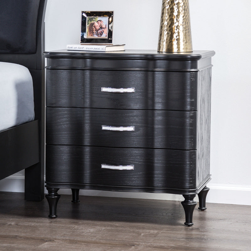 Eleanora Black Queen 5 Piece Bedroom Set w/2 Nightstands