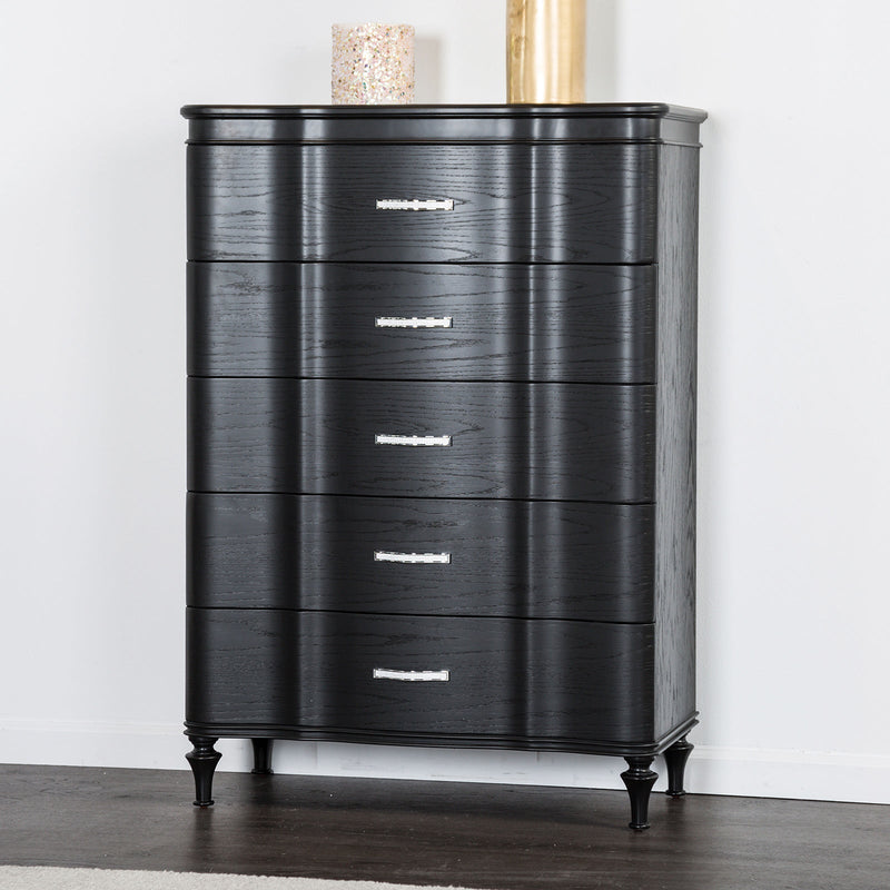 Eleanora Black Queen 5 Piece Bedroom Set w/Chest
