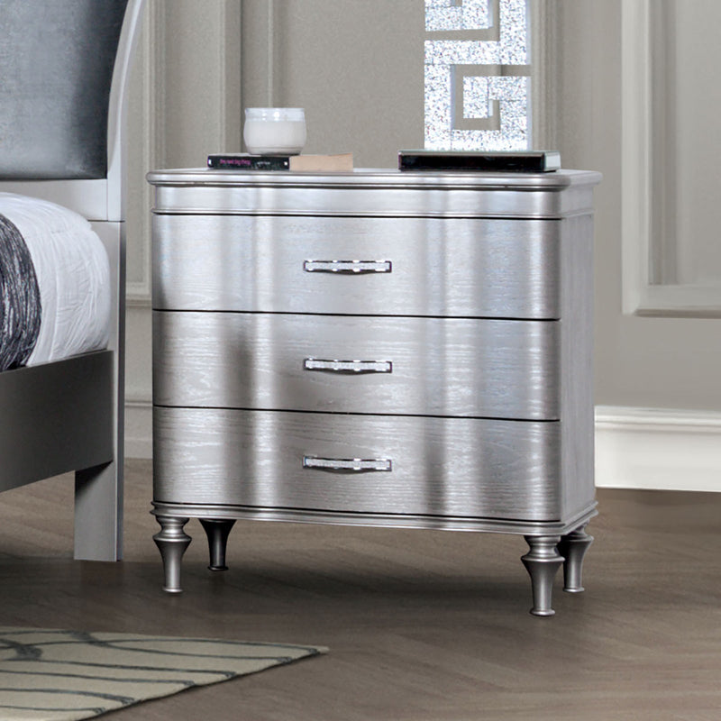 Eleanora Silver Queen 5 Piece Bedroom Set w/2 Nightstands