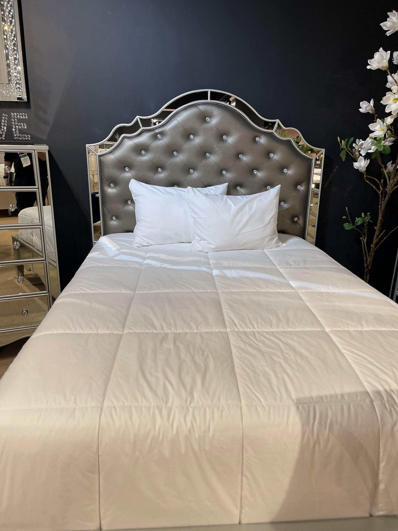 Eliora Silver & Mirrored Queen Bed