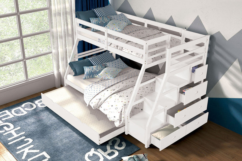 Ellington White Twin/Full Bunk Bed w/ Trundle