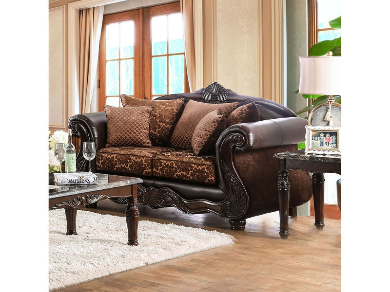 Elpis Brown/Espresso Loveseat