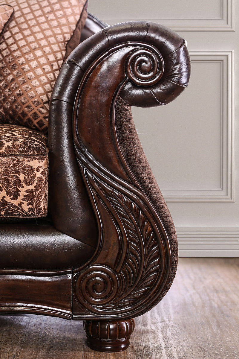 Elpis Brown/Espresso Sofa & Loveseat