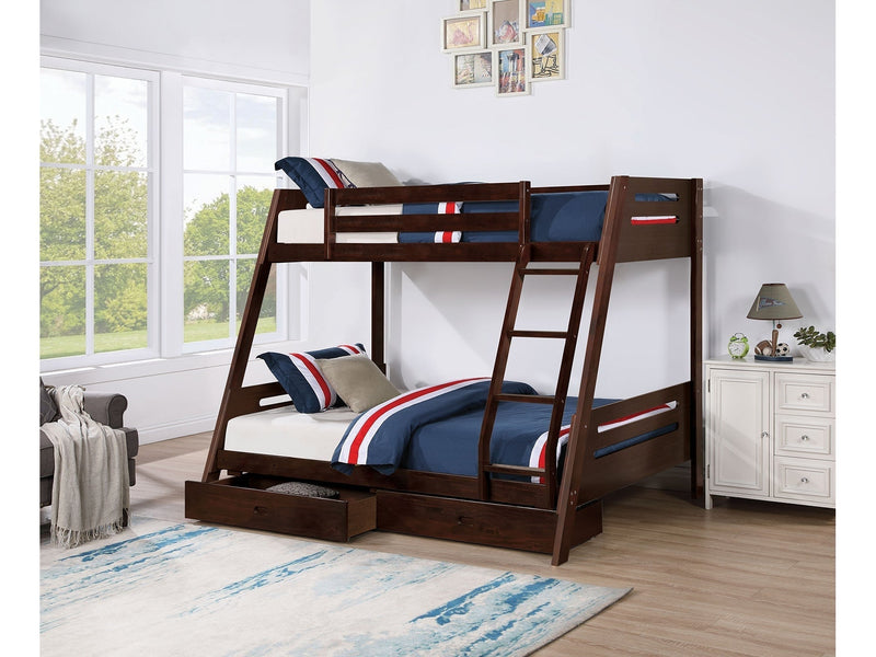Emilee Espresso Twin/Full Bunk Bed