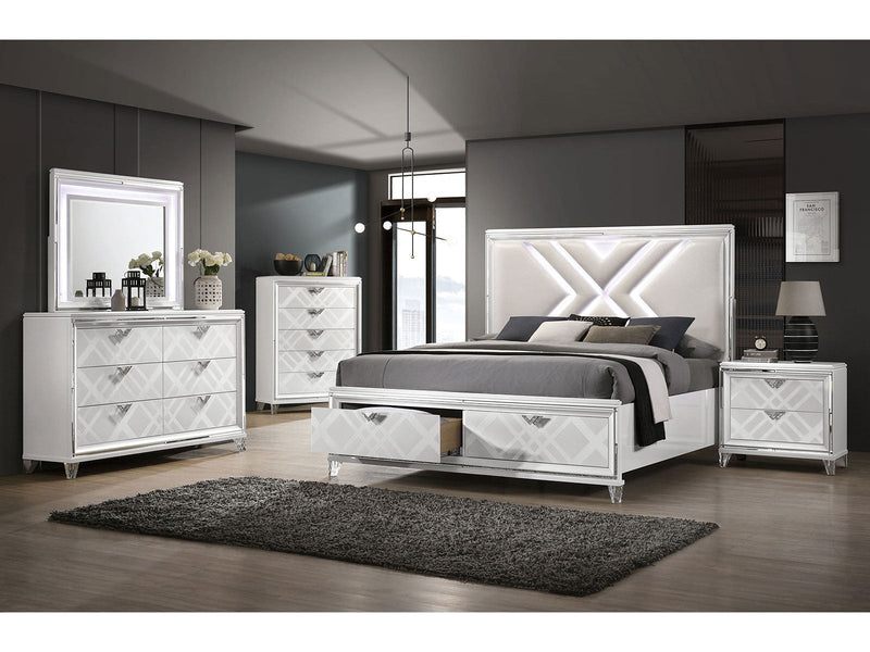 Emmeline White 4 Pc Queen Bedroom Set