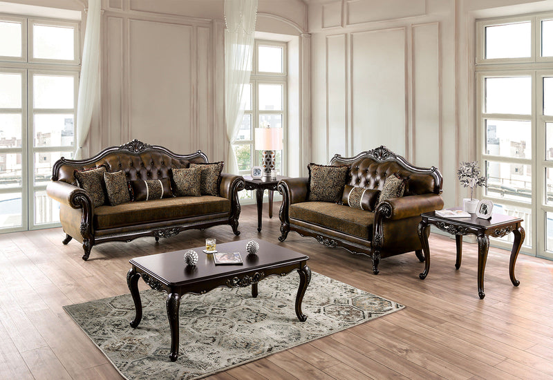 Ensenada Dark Cherry/Brown Loveseat