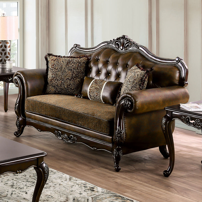 Ensenada Dark Cherry/Brown Sofa & Loveseat