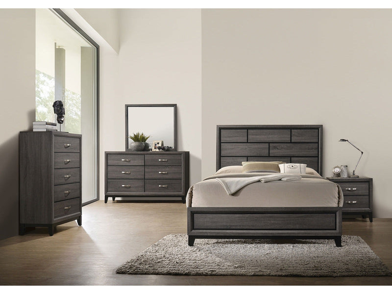 Errico Gray 5 Pc. Queen Bedroom Set w/ 2NS