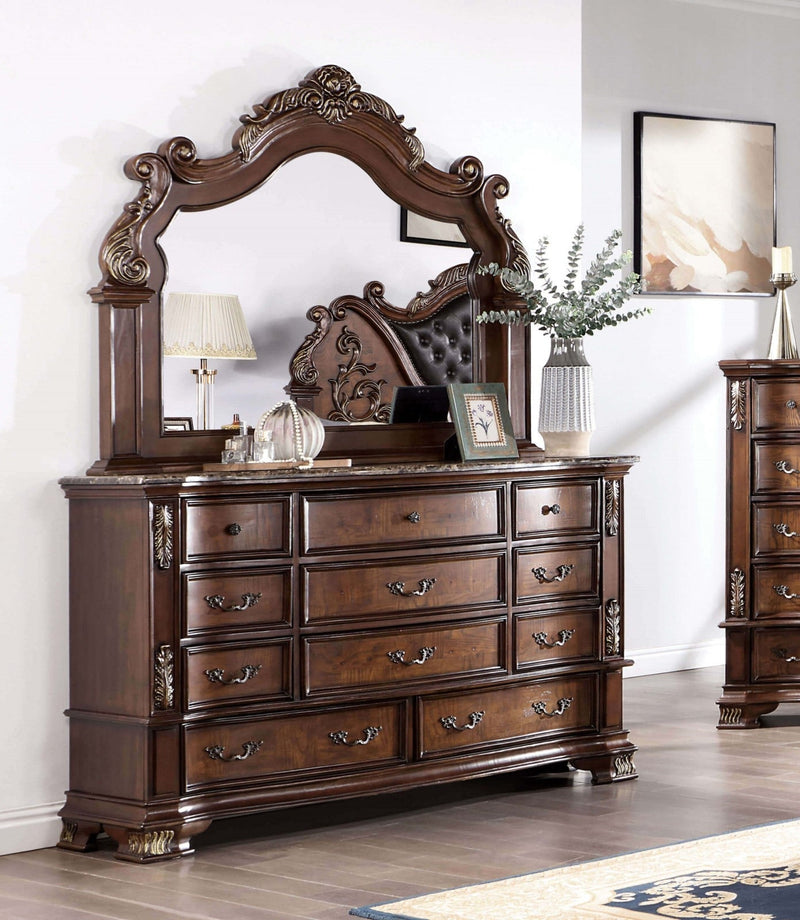 Esparanza Brown Cherry 5 Pc. Queen Bedroom Set w/ 2NS