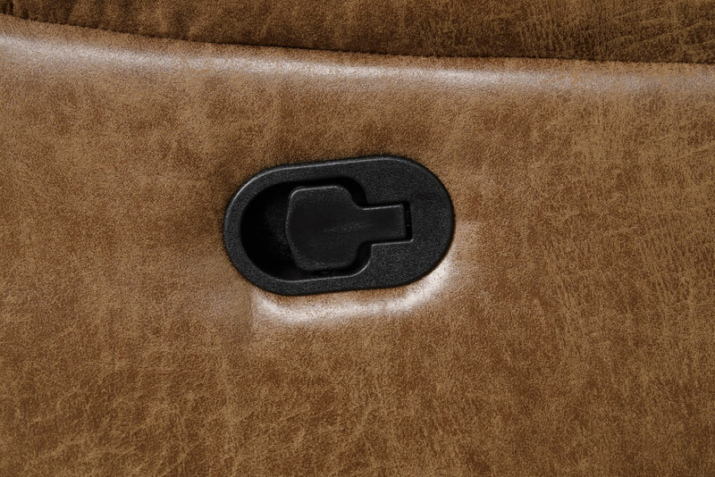 Ezekius Brown Leatherette Reclining Loveseat