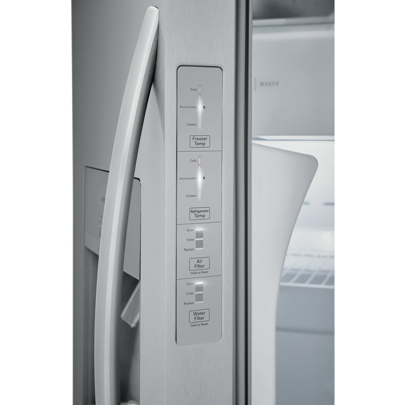 Frigidaire: 25.6 Cu Ft 36" SD SxS Refrigerator - Stainless (FRSS2623AS)