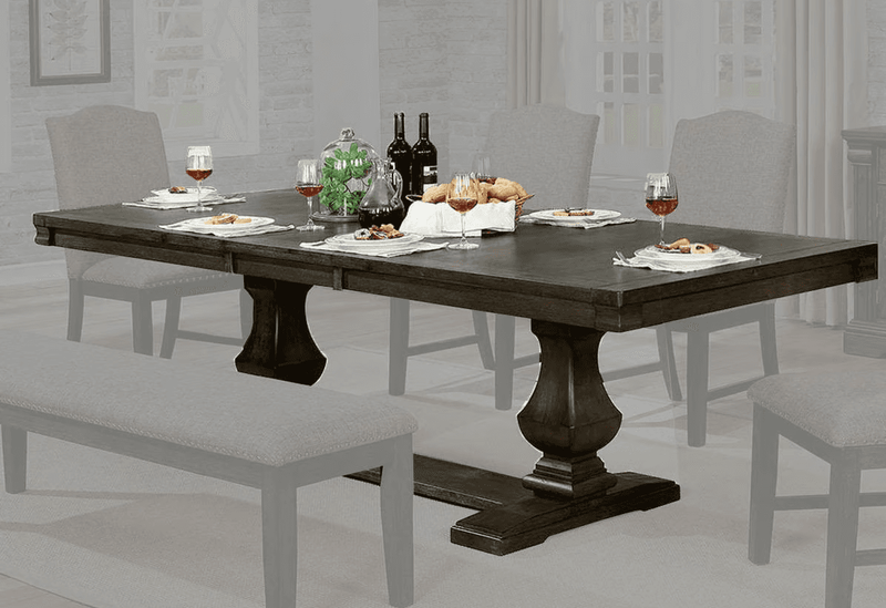 Faulk Espresso & Warm Gray Dining Room Set / 7pc