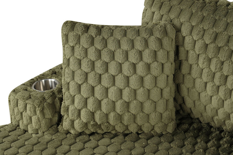 Ferryhill Olive Green 2-Arm Chaise