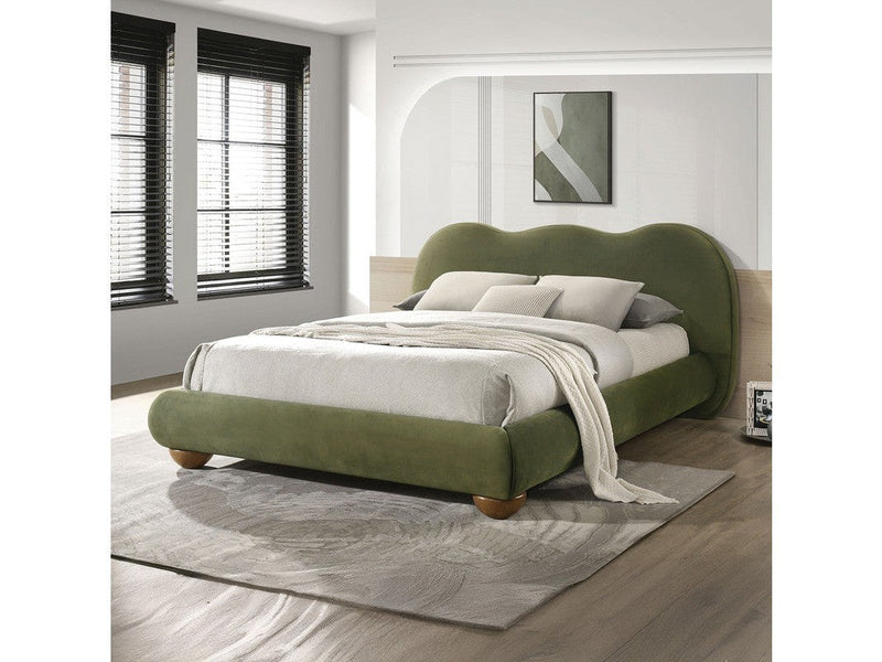 Finamore Olive Green Queen Bed