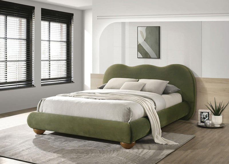 Finamore Olive Green Queen Bed