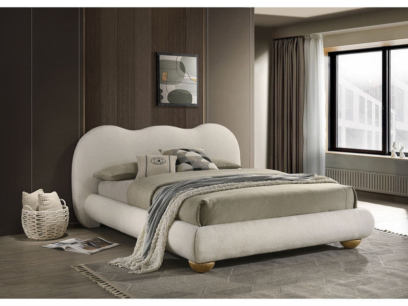 Finamore White/Natural Oak Queen Bed