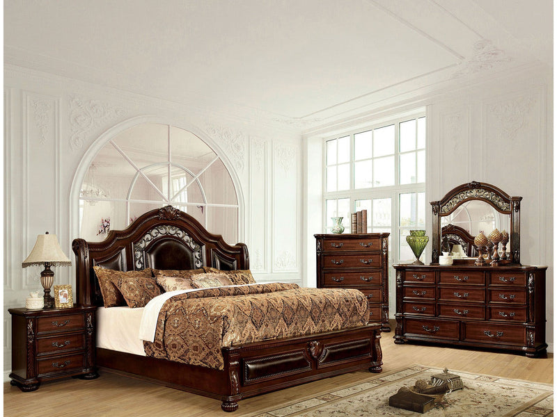 Flandreau Brown Cherry/Espresso 5 Pc. Queen Bedroom Set w/ 2NS