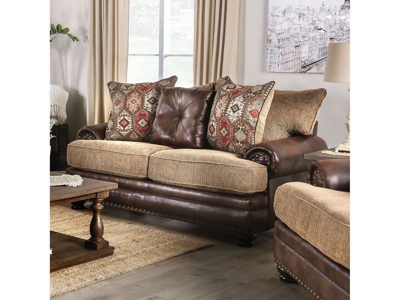 Fletcher Brown/Tan Loveseat