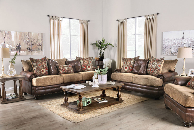 Fletcher Brown/Tan Loveseat
