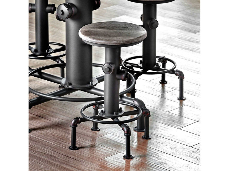 Foskey Antique Black & Natural Tone Counter Ht. Chair (Set of 2)