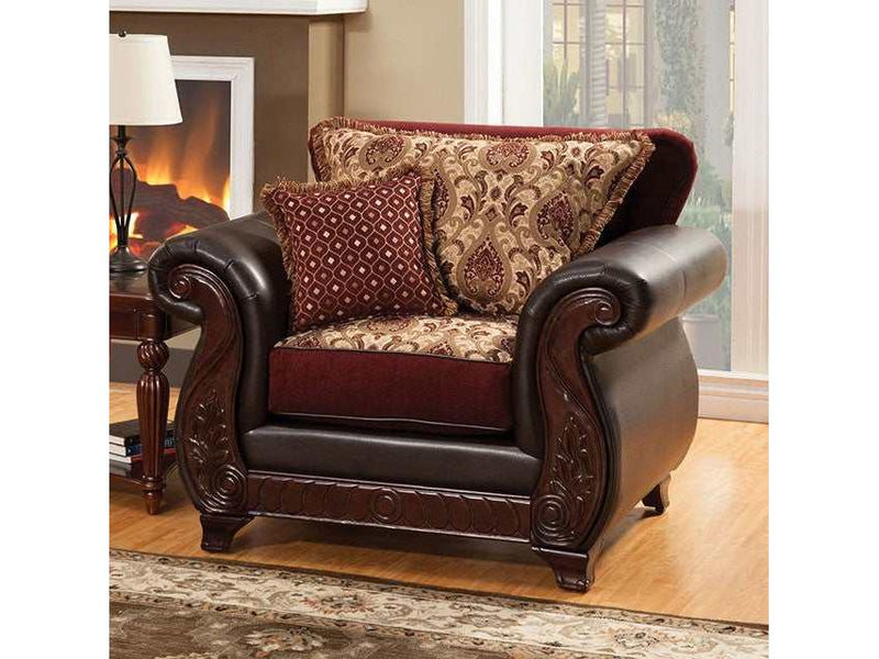 Franklin Burgundy & Espresso Loveseat