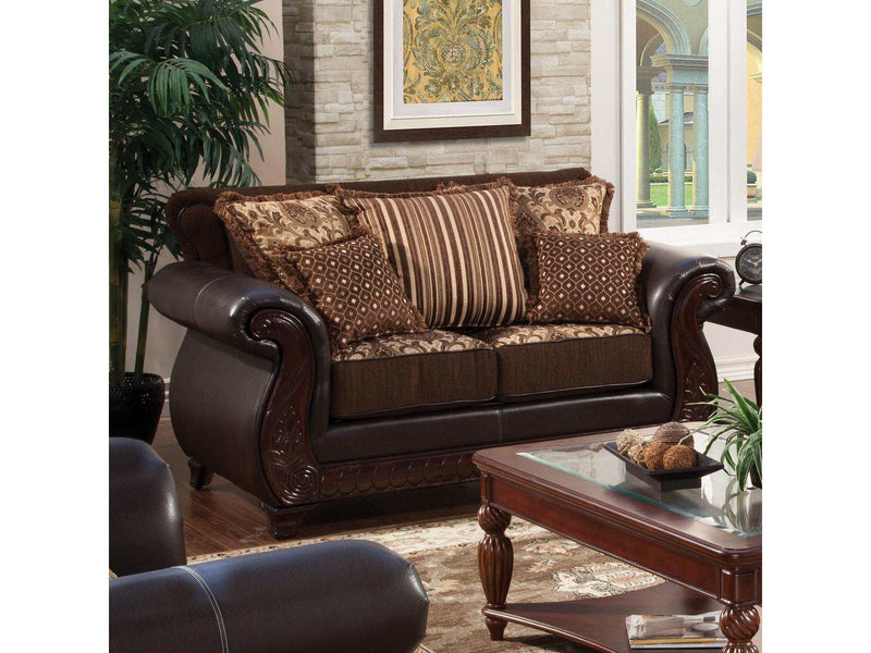 Franklin Dark Brown & Tan Loveseat
