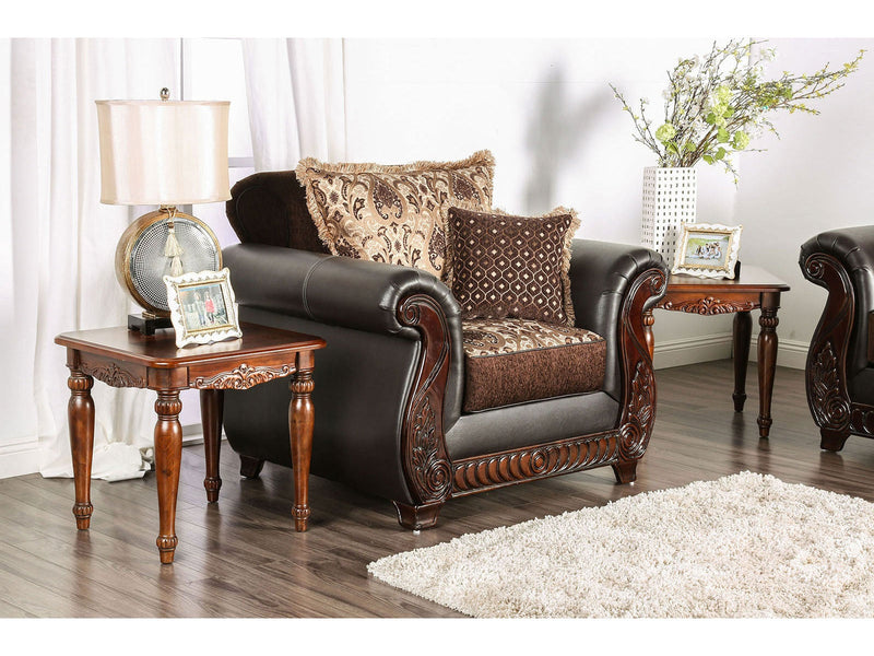 Franklin Dark Brown & Tan Loveseat