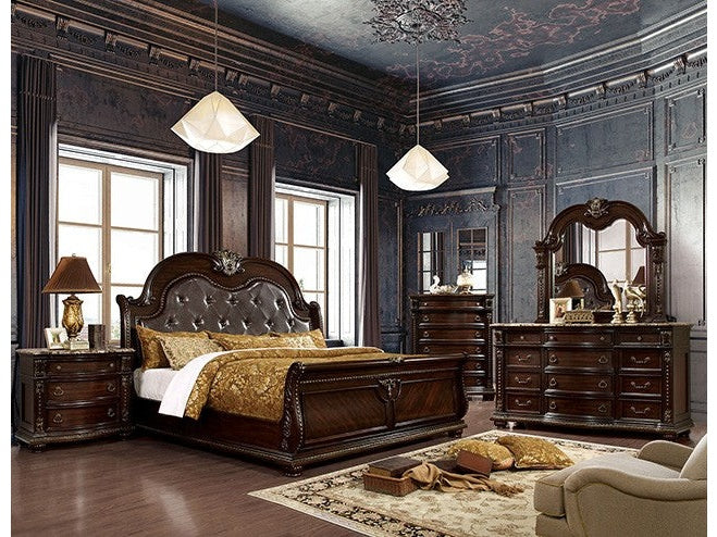 Fromberg Brown Cherry 4 Piece Bedroom Set