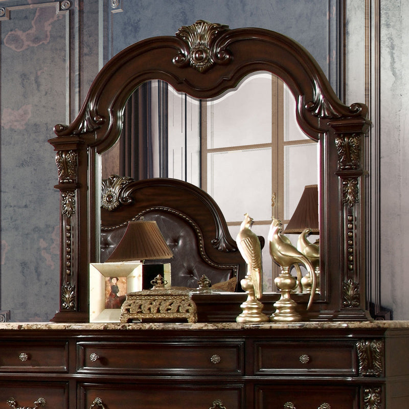 Fromberg Brown Cherry 5 Piece Bedroom Set w/2 Nightstands