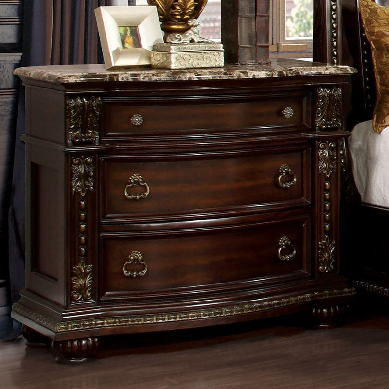 Fromberg Brown Cherry 5 Piece Bedroom Set w/2 Nightstands