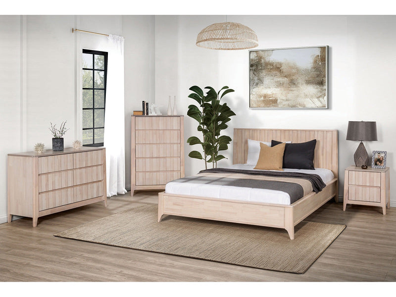 Gervais Whitewash 4 Piece Bedroom Set