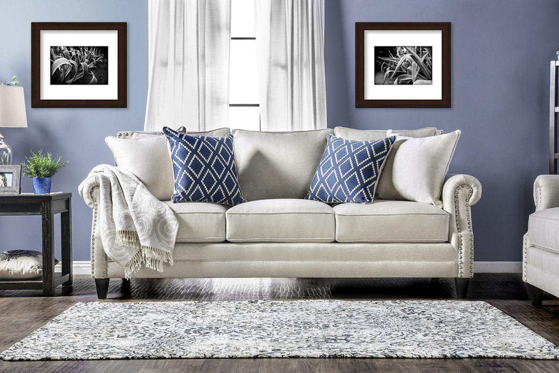 Giovanni Beige Stationary Sofa & Loveseat 2pc