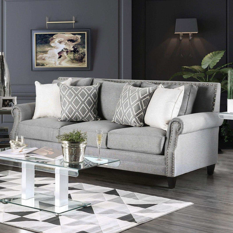 Giovanni Gray Stationary Sofa & Loveseat 2pc