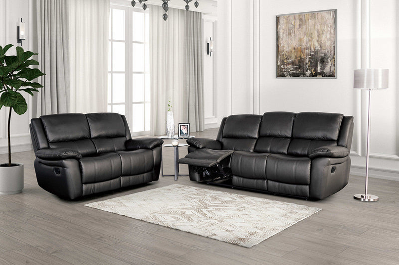 Glarus Black Sofa Manual Recliner