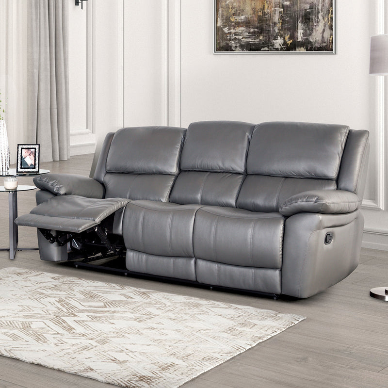 Glarus Dark Gray Leather Match Reclining Living Room Set