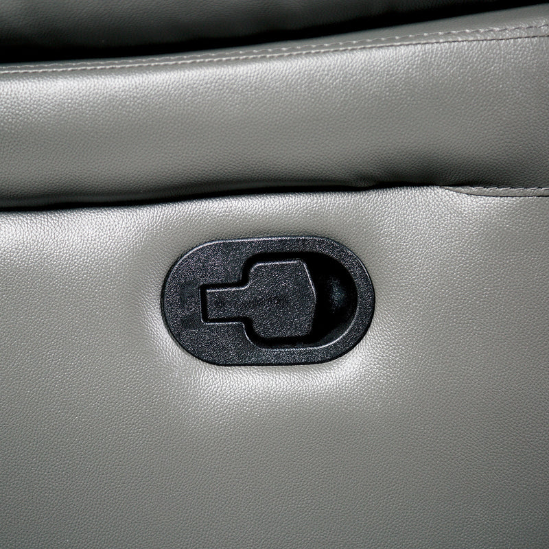 Glarus Dark Gray Leather Match Reclining Loveseat