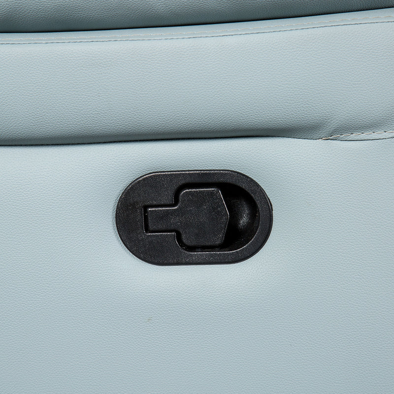 Glarus Powder Blue Leather Match Reclining Sofa