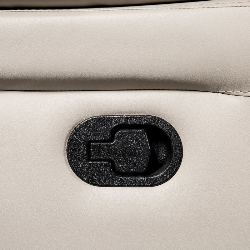 Glarus White Leather Match Reclining Loveseat
