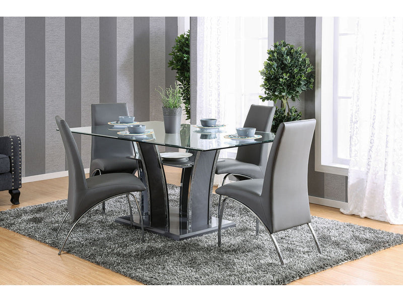 Glenview Gray/Chrome 7 Pc. Dining Set
